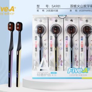 Five-A Thin Black Toothbrushes